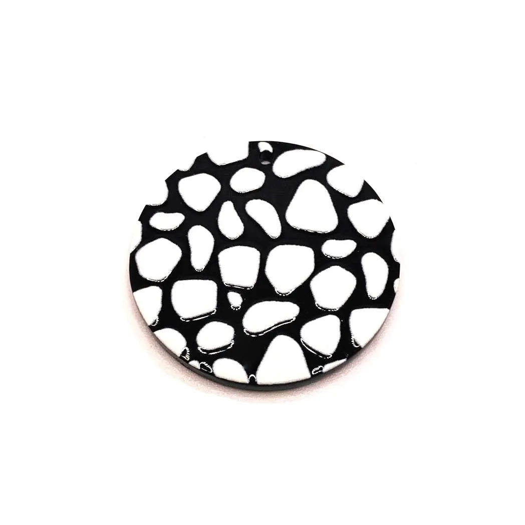 1, 4 or 20 Pieces: Black and White Leopard Print Circle Disk