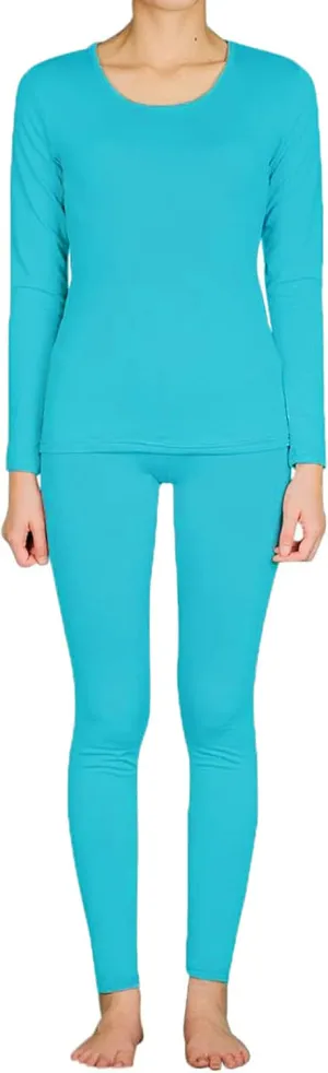 9M Women's Ultra-Soft Fleece Lined Thermal Base Layer Top & Bottom Underwear Set