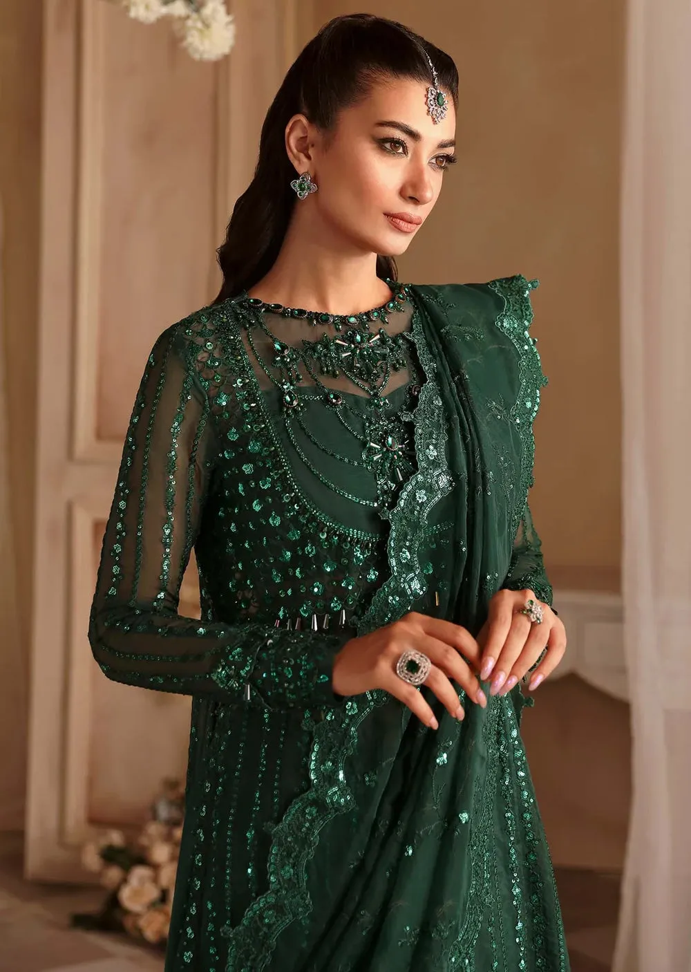 AKB-1541 - Emeraude - Unstitched - Aleia Luxury Formals by Akbar Aslam 2024