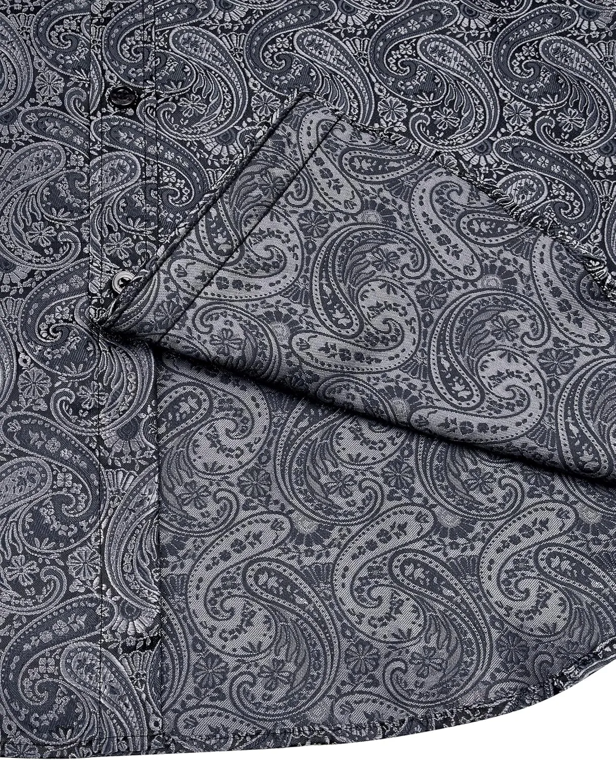 Alimens & Gentle Mens Paisley Shirts Dress Shirt for Men Western Cowboy Shirt Long Sleeve Button Down Shirt Wedding Party