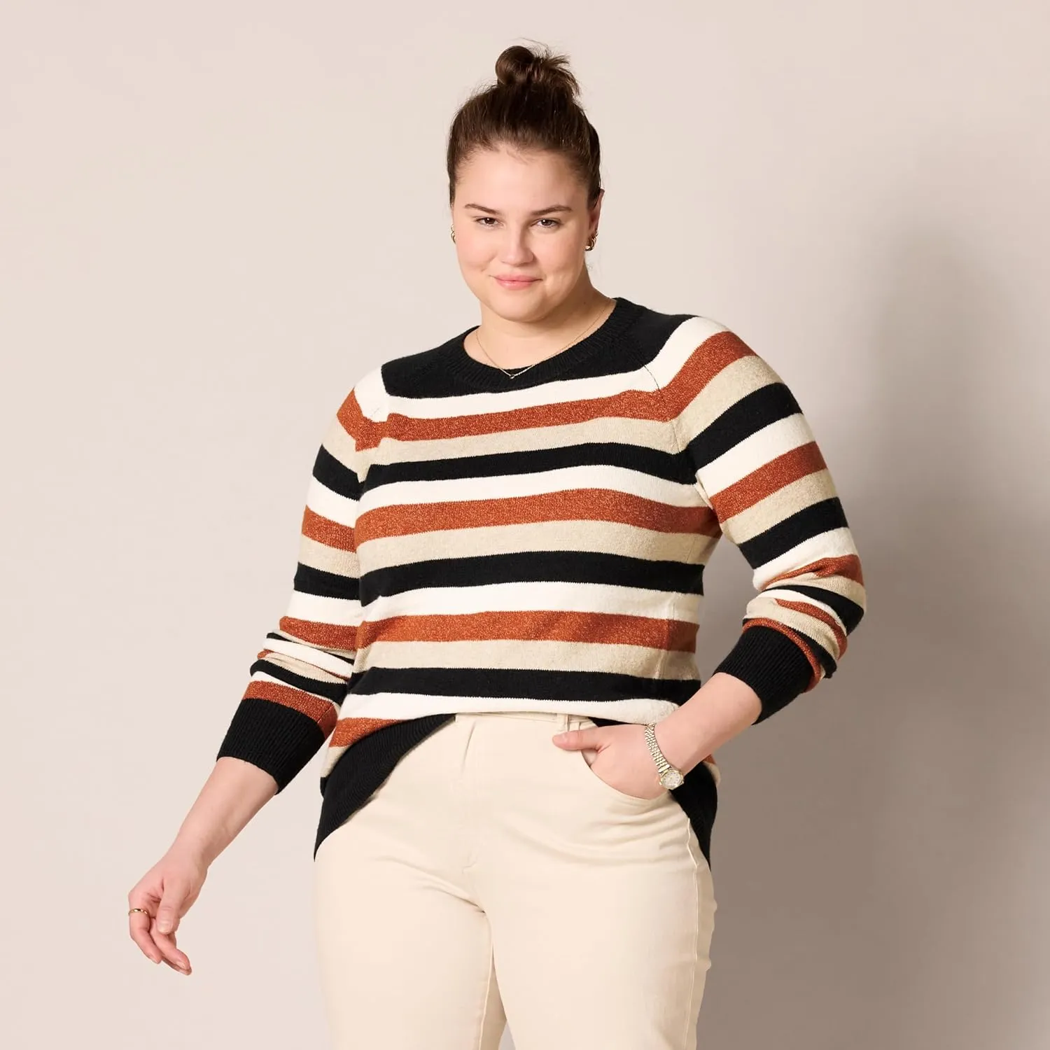 Amazon Essentials Women's Classic-Fit Soft Touch Long-Sleeve Crewneck Sweater