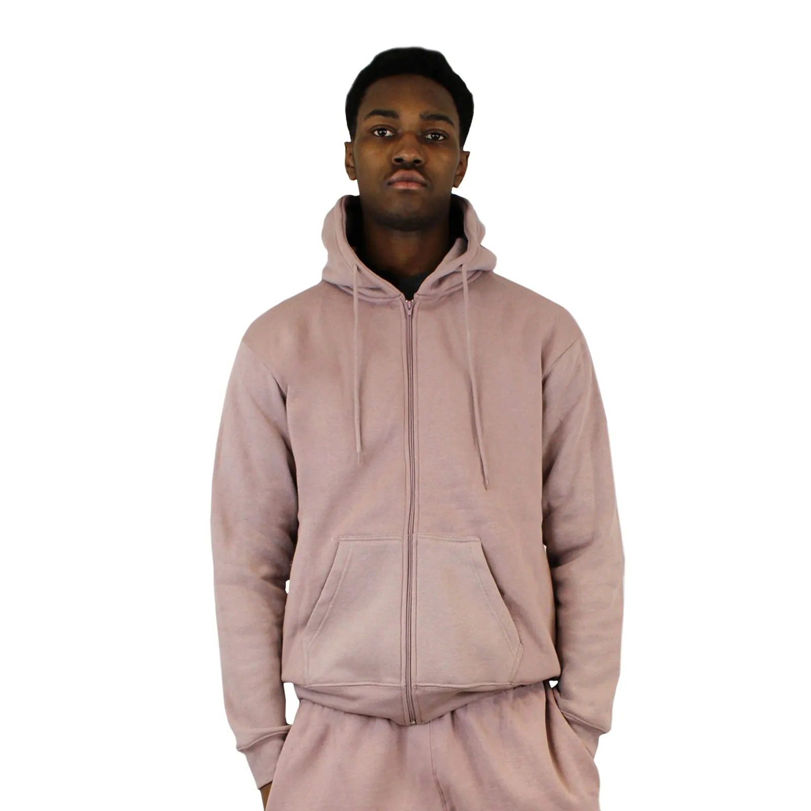 AMOS Mens Zipper Hoody Casual Zip Up Hooded Fleece Inner 8 Colours XS - XXXL