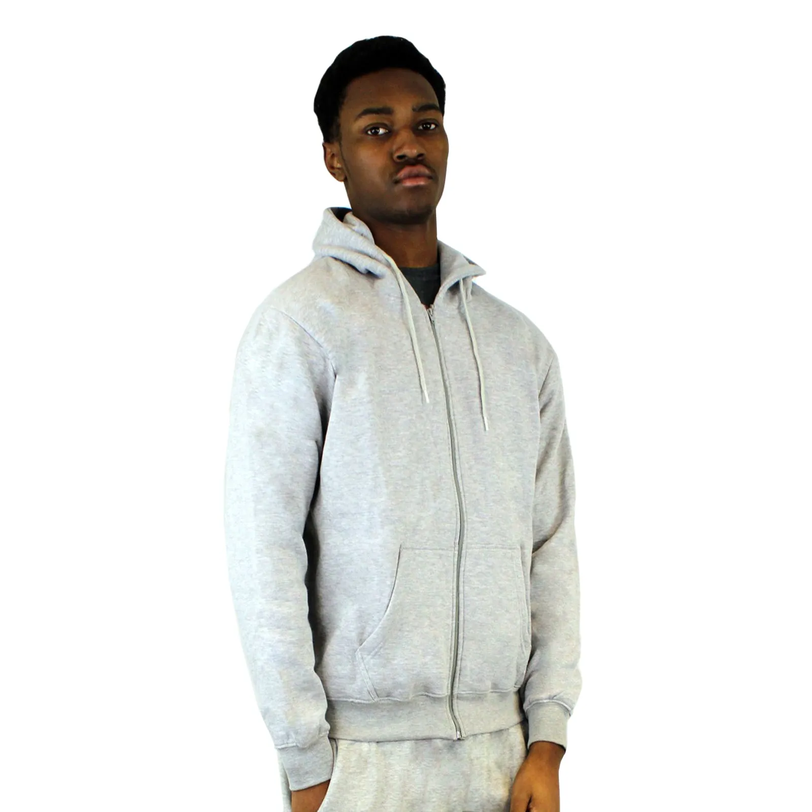 AMOS Mens Zipper Hoody Casual Zip Up Hooded Fleece Inner 8 Colours XS - XXXL