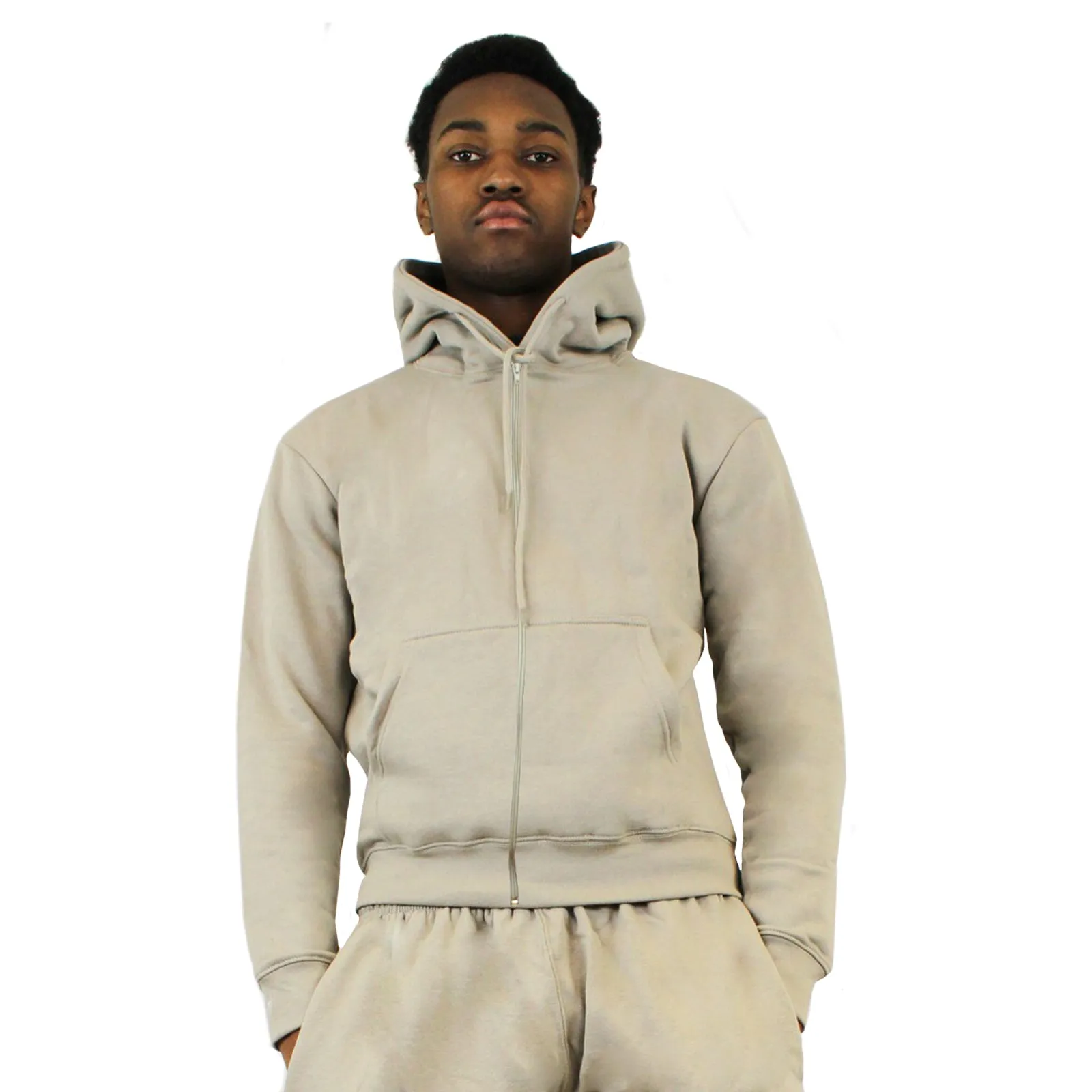 AMOS Mens Zipper Hoody Casual Zip Up Hooded Fleece Inner 8 Colours XS - XXXL