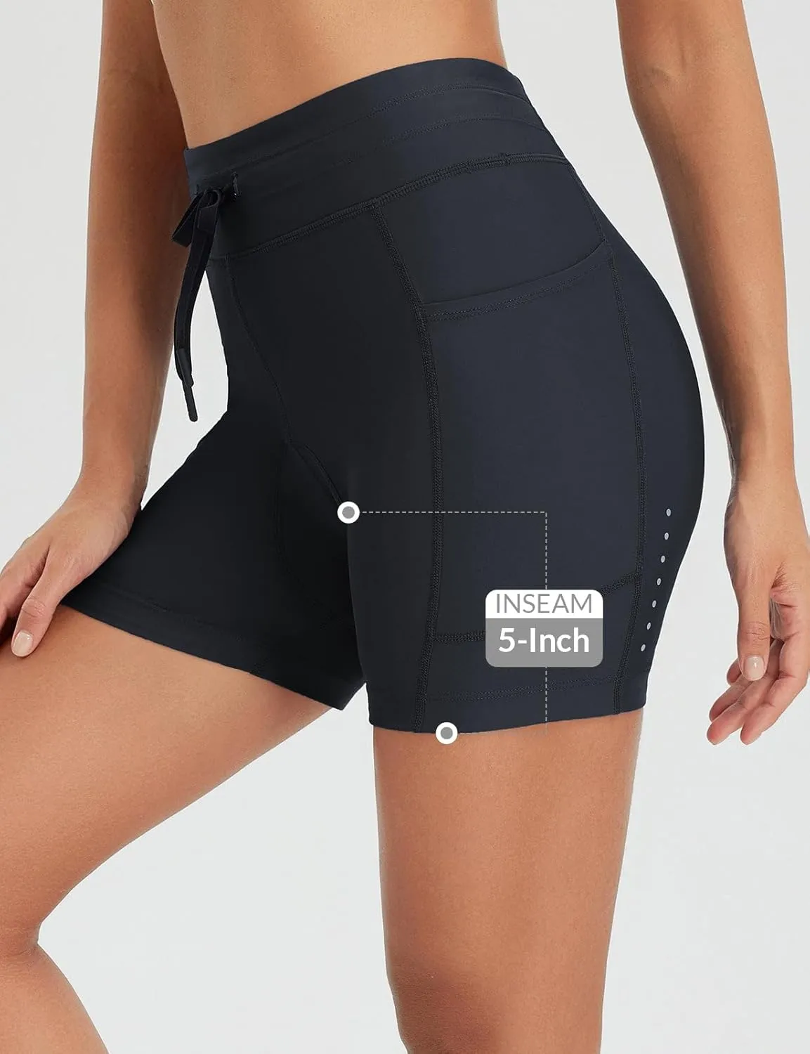 baleaf Women's 4D Padded Bike Shorts High Waisted Cycling Underwear Zipper Pockets for Bicycle Biking Cycle