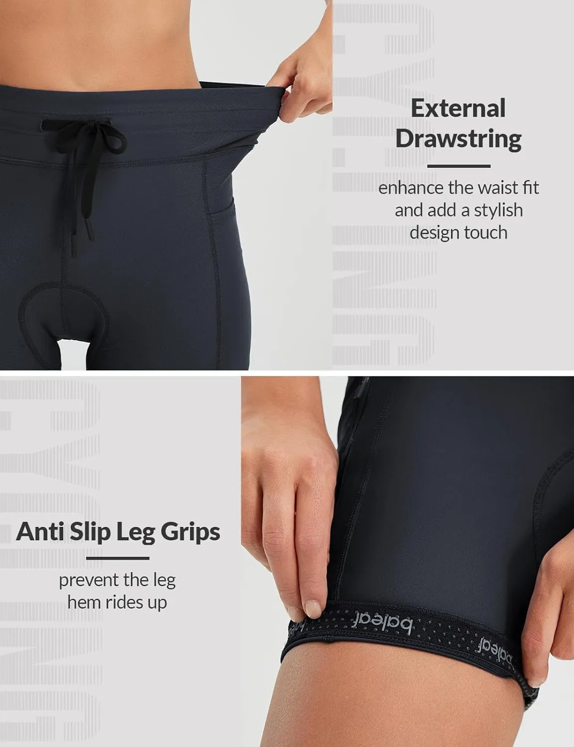 baleaf Women's 4D Padded Bike Shorts High Waisted Cycling Underwear Zipper Pockets for Bicycle Biking Cycle
