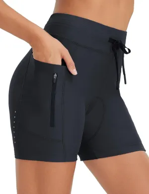 baleaf Women's 4D Padded Bike Shorts High Waisted Cycling Underwear Zipper Pockets for Bicycle Biking Cycle