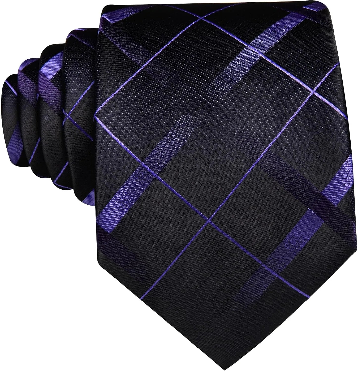 Barry.Wang Mens Tie Set Plaid Check Neckties Formal Business Wedding Luxury Pocket Square Cufflinks