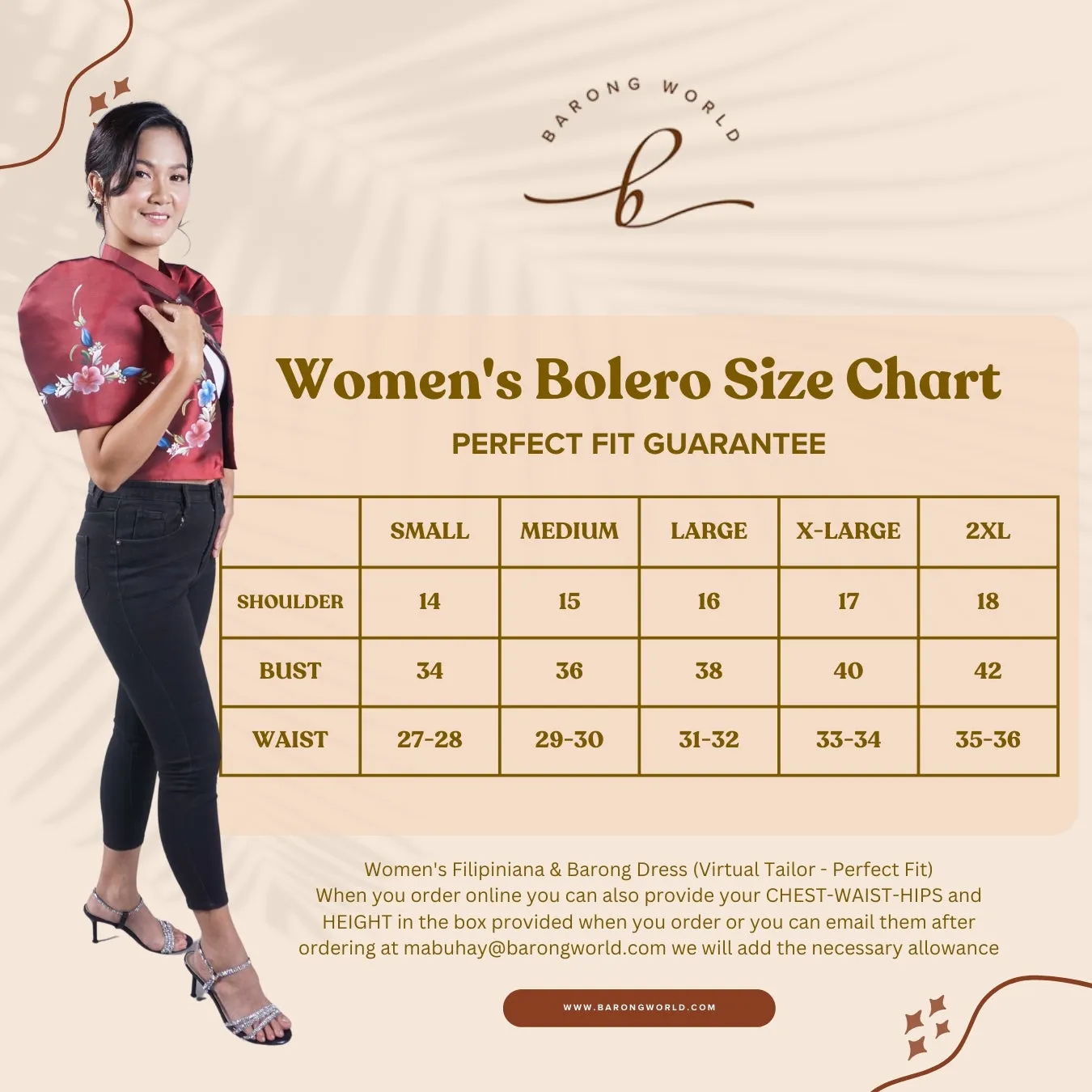 Black Elegant Filipiniana Bolero - Amy JV234