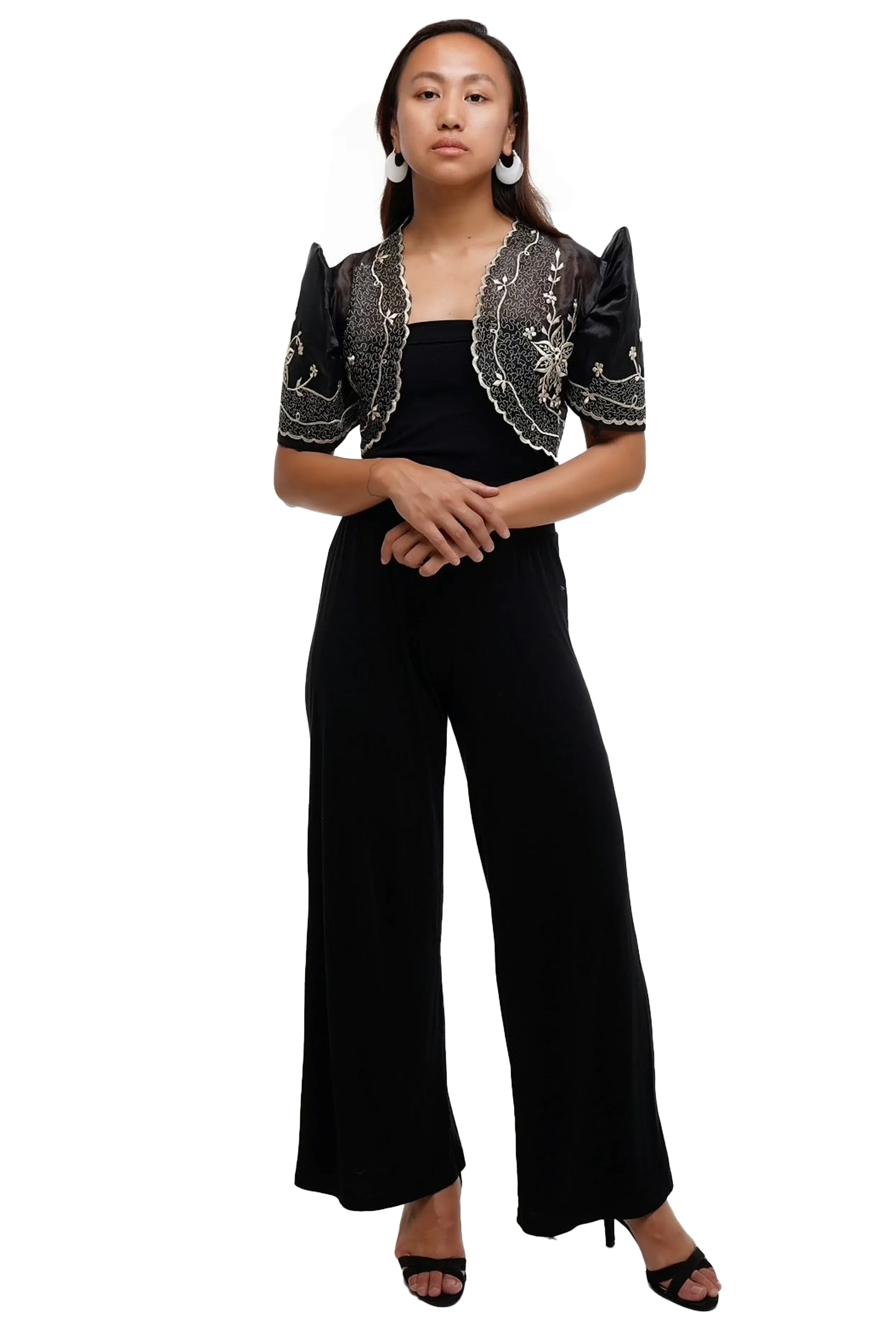 Black Elegant Filipiniana Bolero - Amy JV234