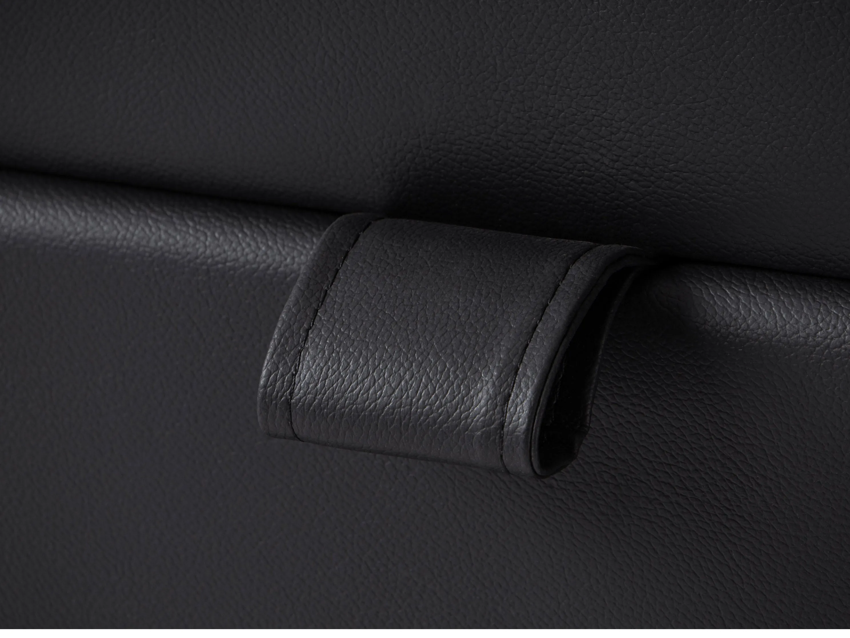 Black Vegan Leather Storage Ottoman