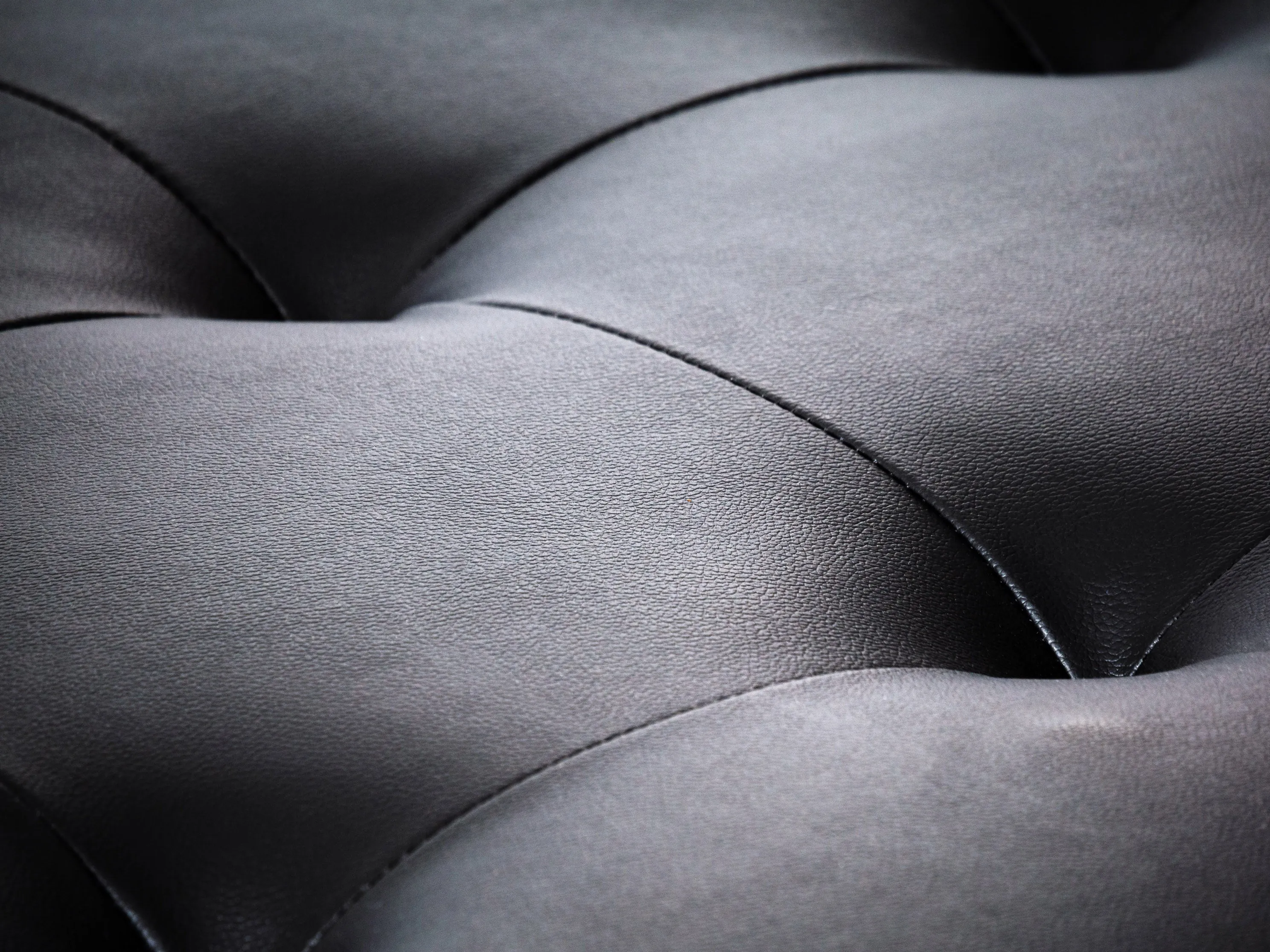 Black Vegan Leather Storage Ottoman
