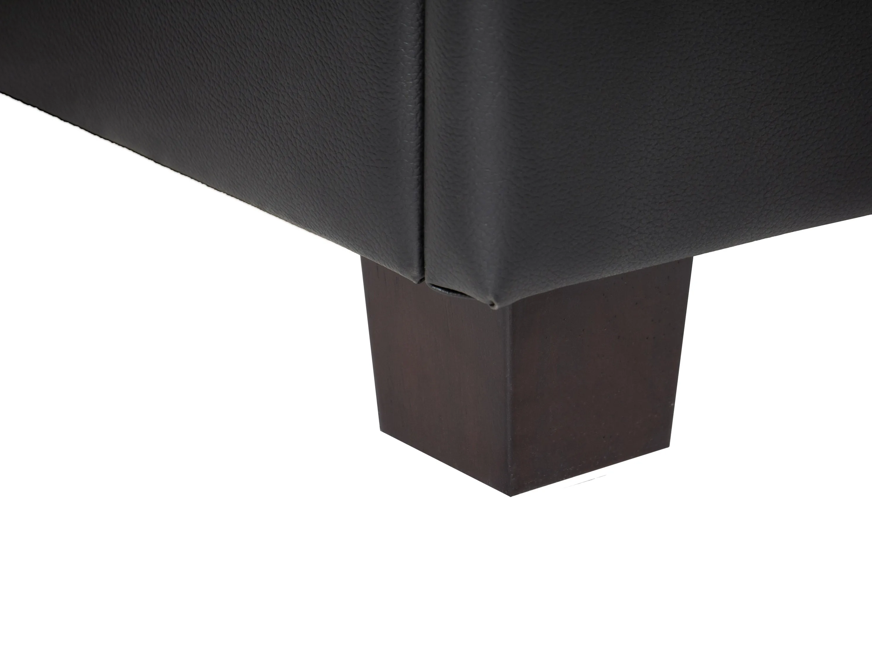 Black Vegan Leather Storage Ottoman