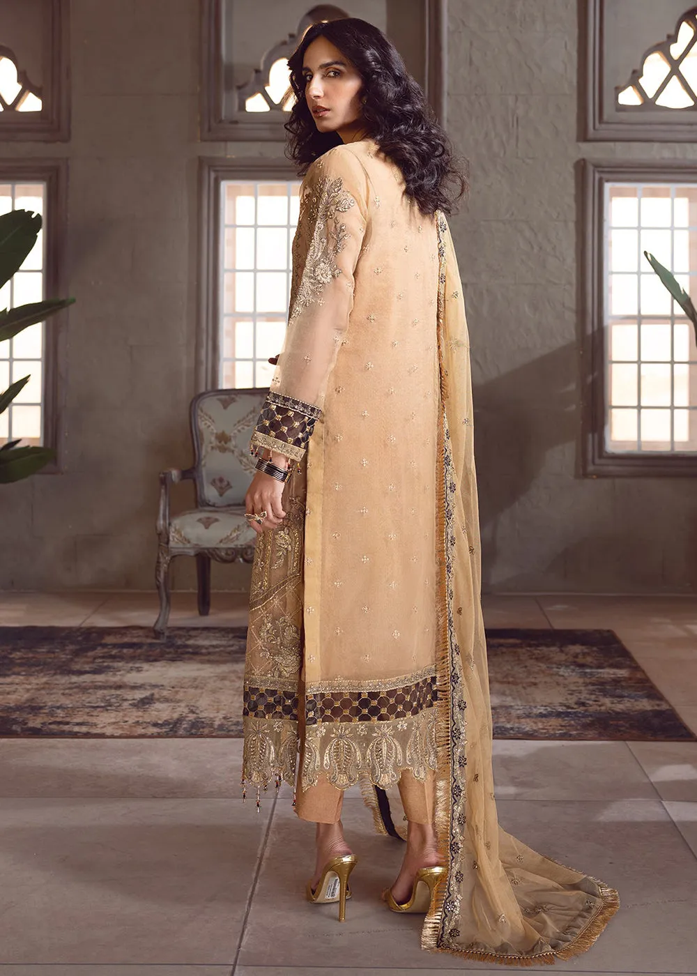 Camel Beige Pakistani Suit | Emaan Adeel | Le Festa Formal Edit 7 | LF-708