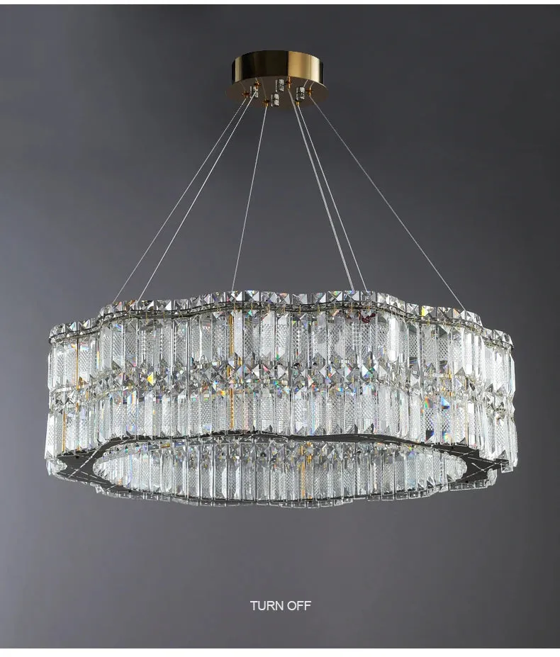 Chungbee Chrome Modern 2 Layers Circle Ring LED Crystal Chandelier