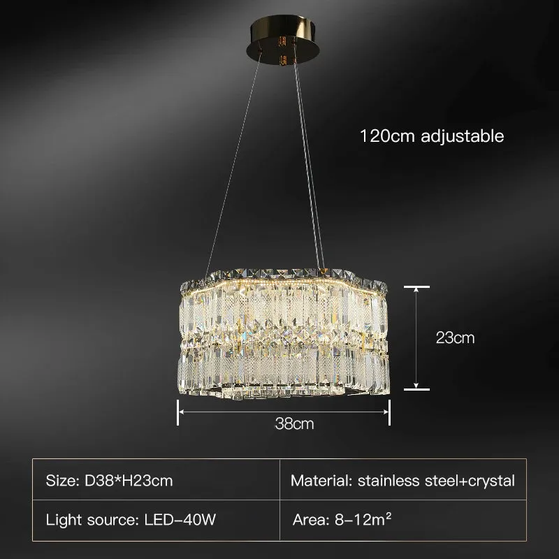 Chungbee Chrome Modern 2 Layers Circle Ring LED Crystal Chandelier
