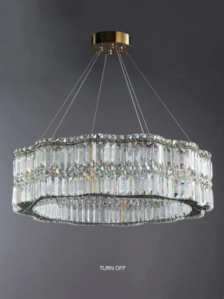 Chungbee Chrome Modern 2 Layers Circle Ring LED Crystal Chandelier