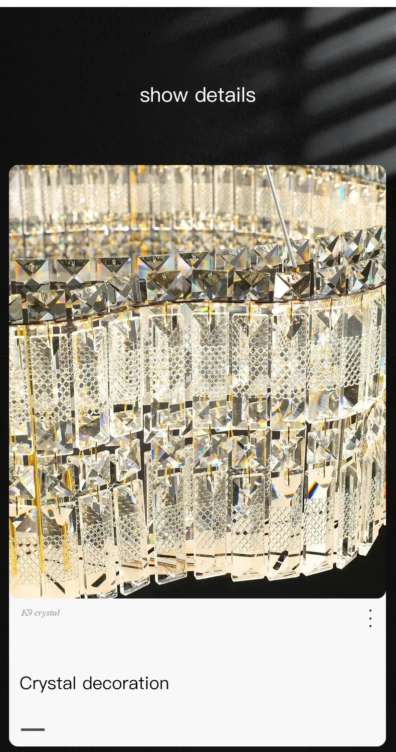 Chungbee Chrome Modern 2 Layers Circle Ring LED Crystal Chandelier