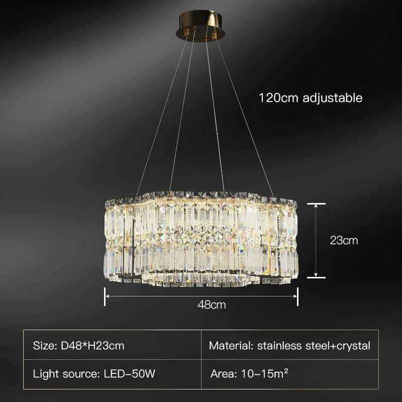 Chungbee Chrome Modern 2 Layers Circle Ring LED Crystal Chandelier