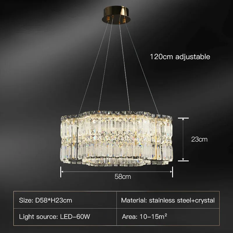 Chungbee Chrome Modern 2 Layers Circle Ring LED Crystal Chandelier