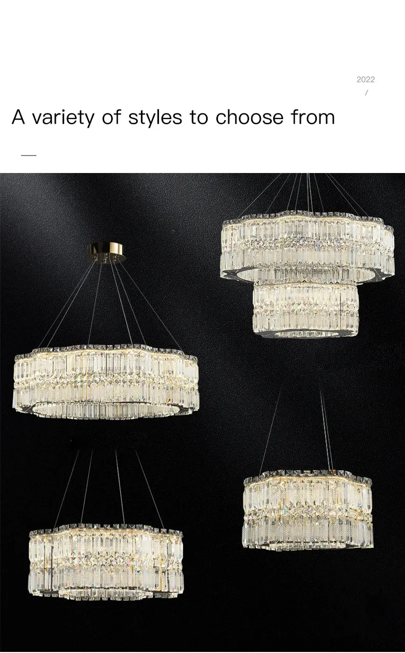 Chungbee Chrome Modern 2 Layers Circle Ring LED Crystal Chandelier