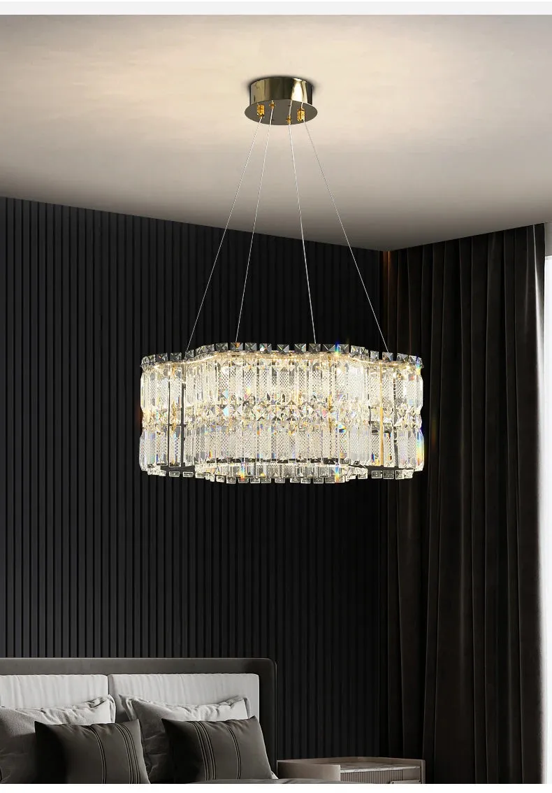 Chungbee Chrome Modern 2 Layers Circle Ring LED Crystal Chandelier