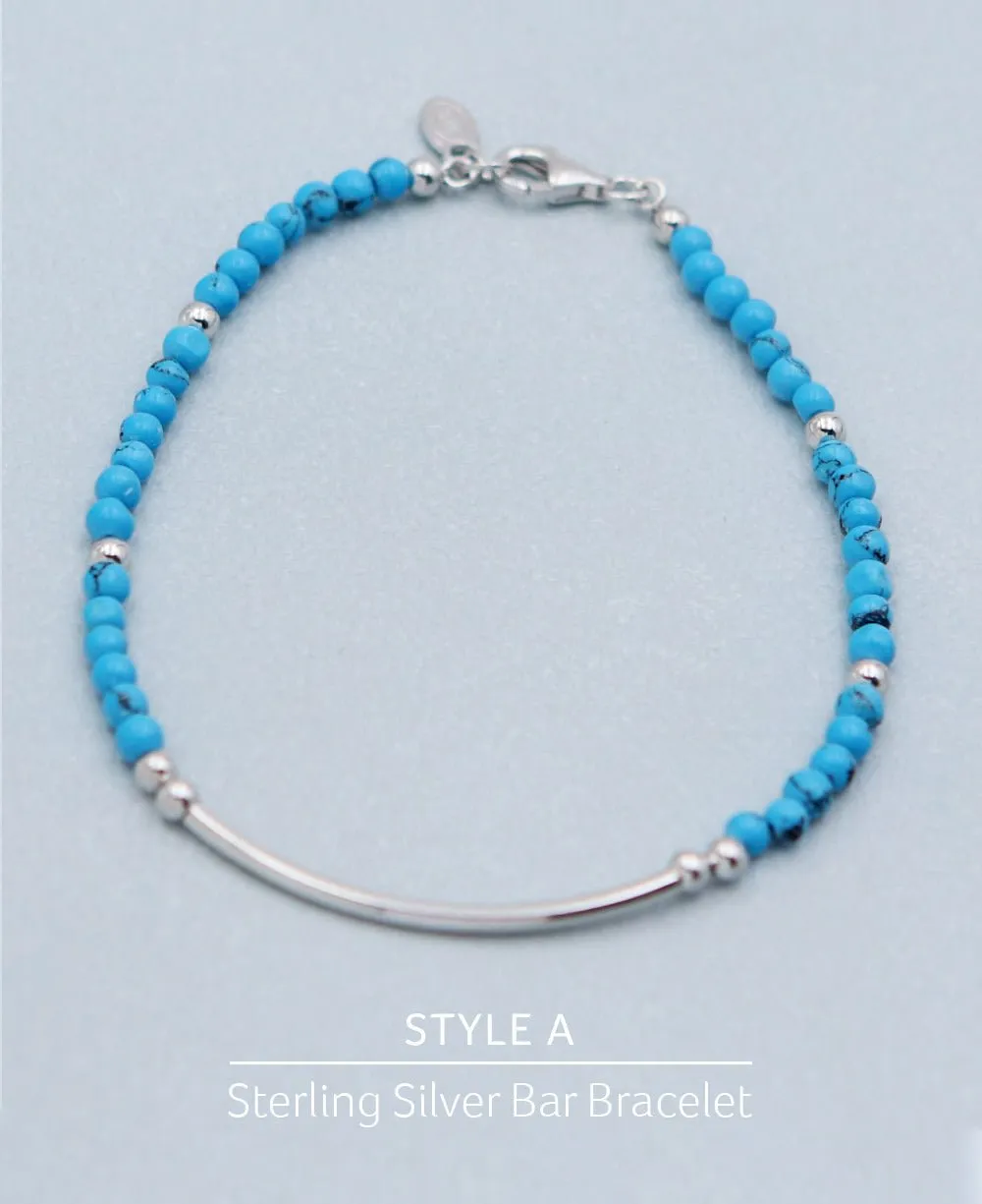 Dainty Beads Turquoise Gemstone Bracelets, Multiple Styles