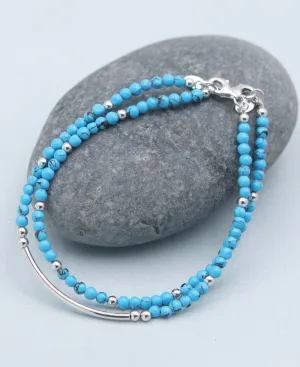 Dainty Beads Turquoise Gemstone Bracelets, Multiple Styles