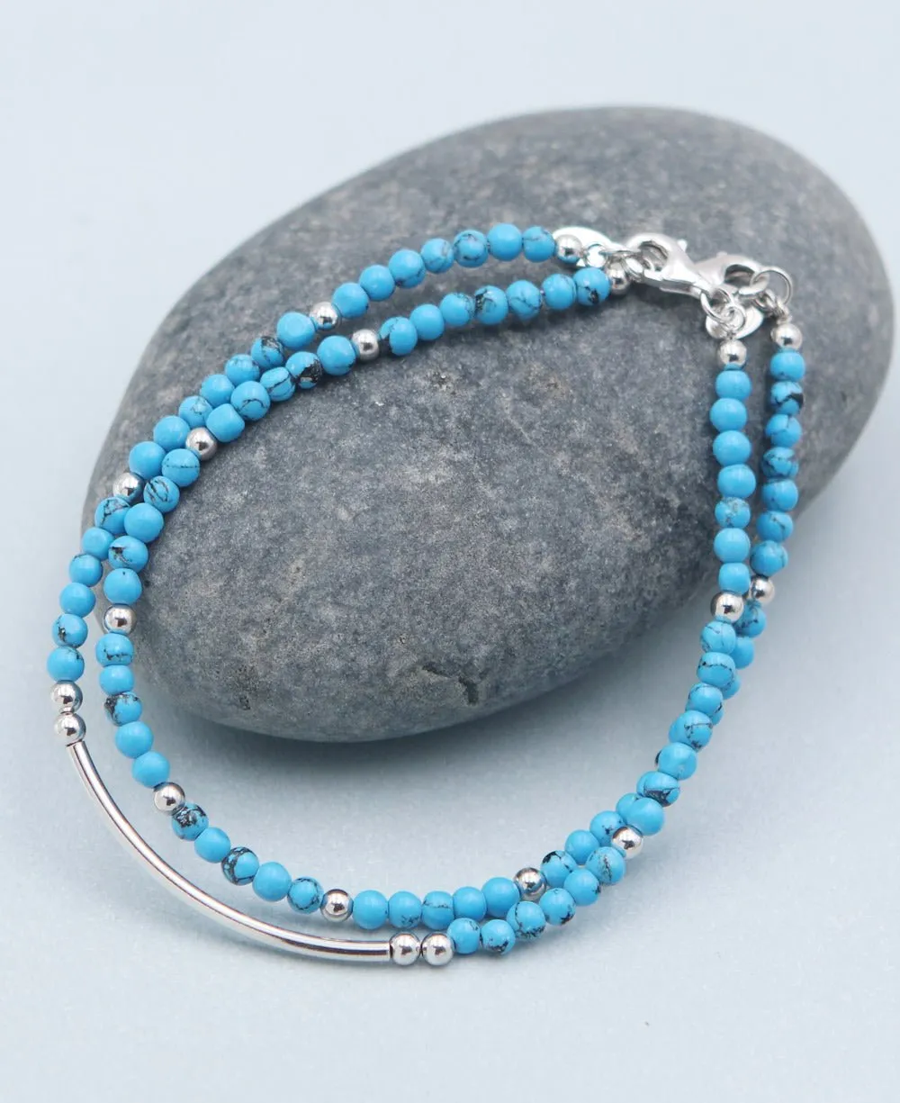 Dainty Beads Turquoise Gemstone Bracelets, Multiple Styles