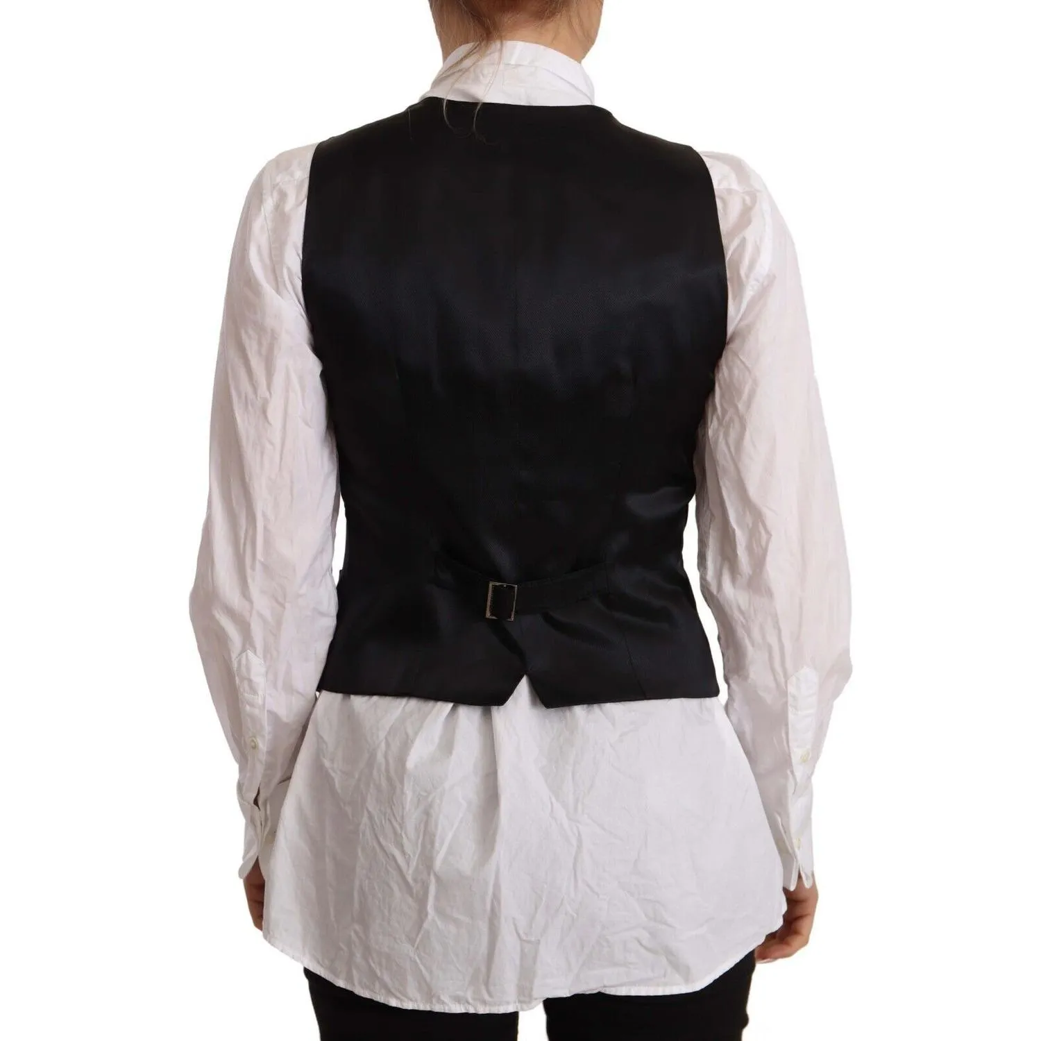 Dolce & Gabbana Elegant Black Wool Blend Waistcoat