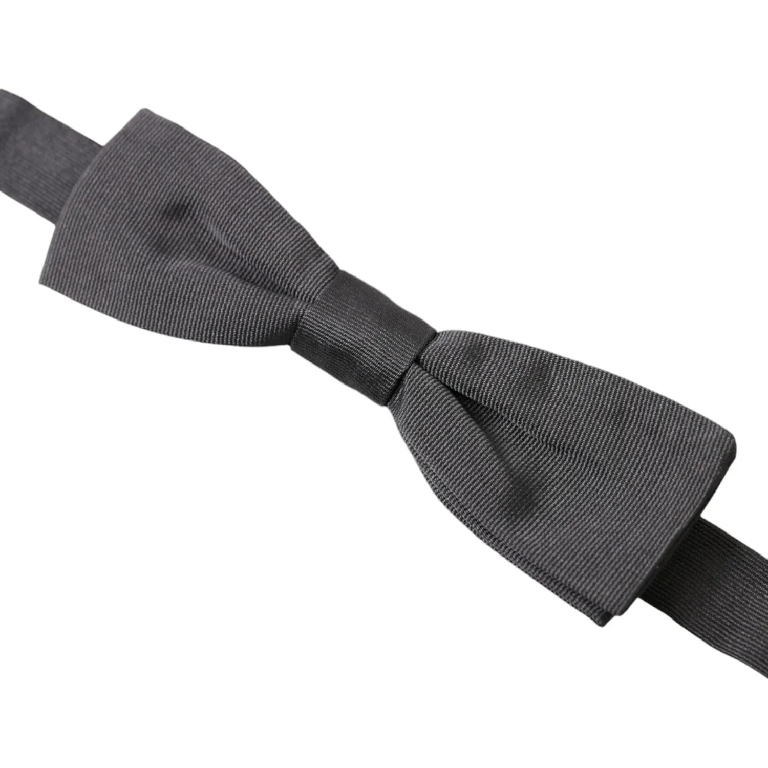 Dolce & Gabbana Elegant Silk Dark Gray Bow Tie