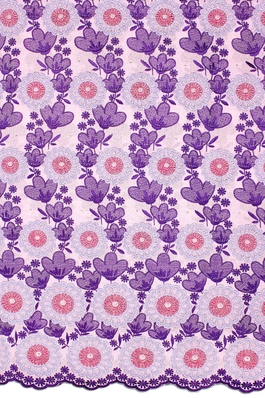 FSL643 - Stunning Fine Lace - Purple, Lilac & Pink