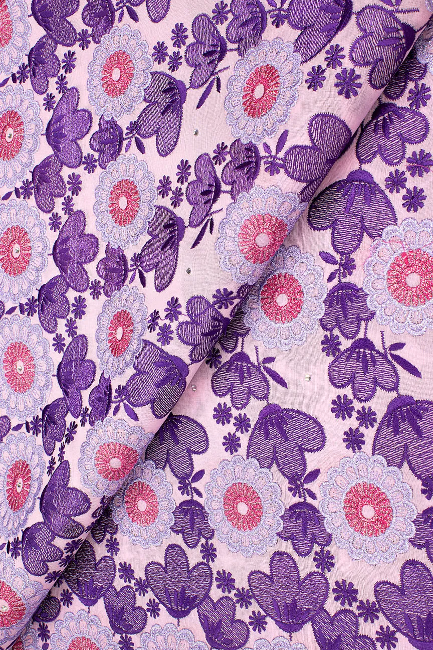 FSL643 - Stunning Fine Lace - Purple, Lilac & Pink