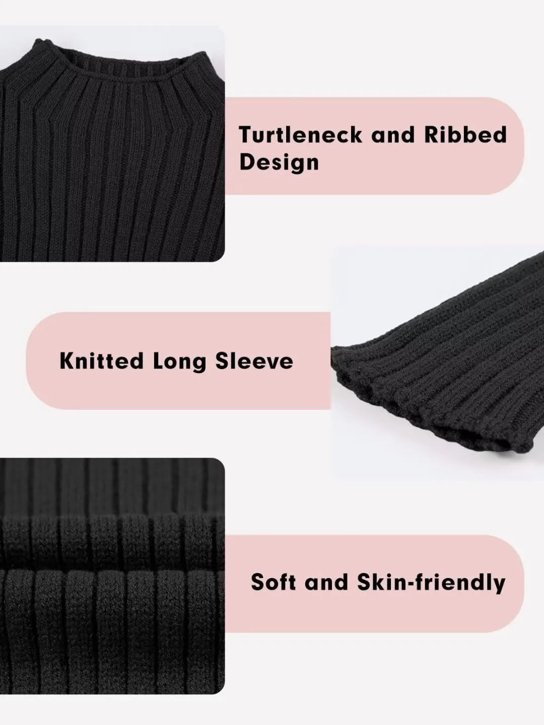 Girls Turtleneck Sweater Kids Casual Long Sleeve Knitted Slim Fit Pullover Tops 7-15 Years