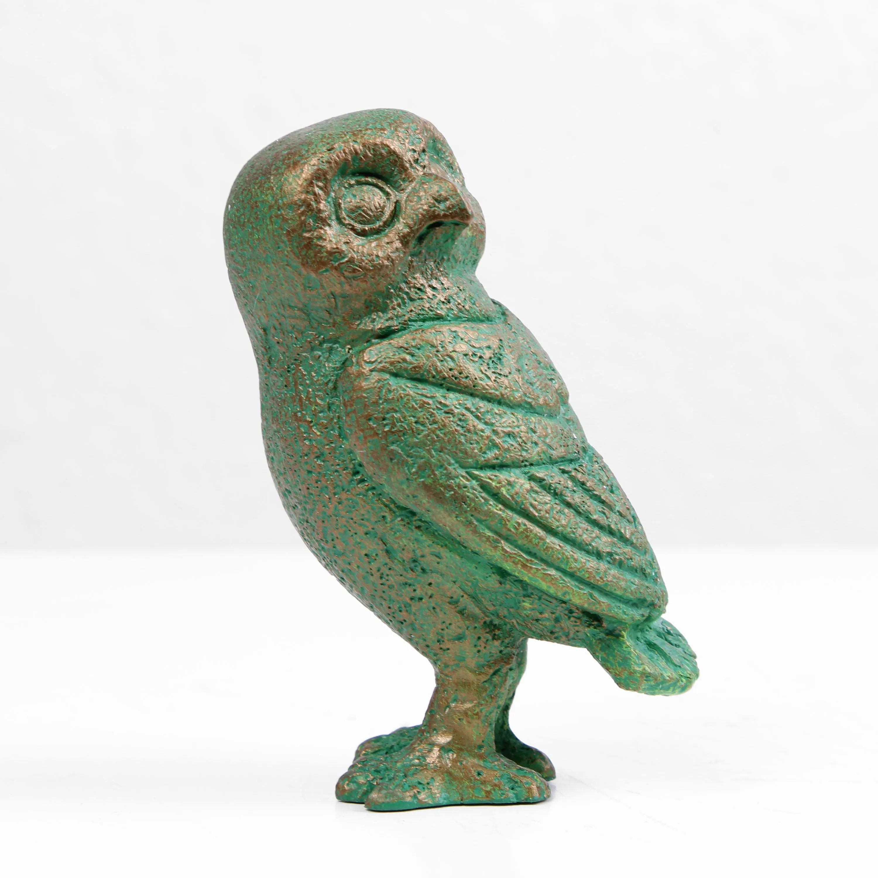 Greek Owl Statue (Cold Cast Bronze Sculpture)