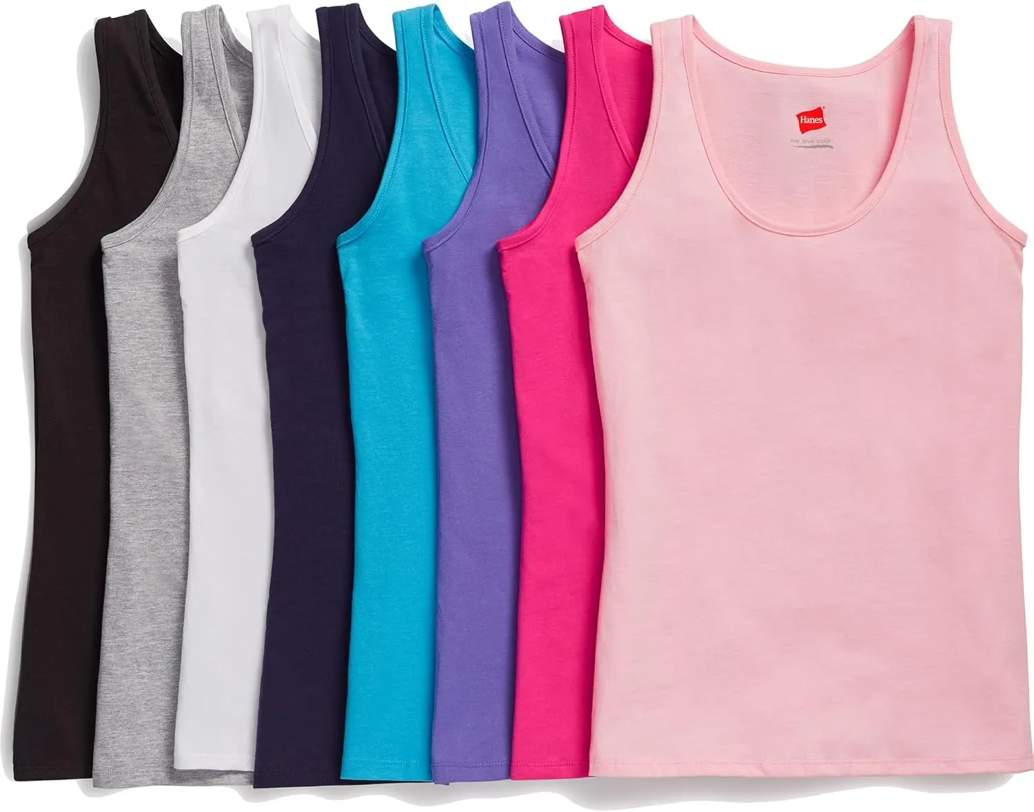 Hanes Women's Scoopneck Cotton Jersey Tank, Classic Cotton Tank Top, Lightweight Cotton Tank for Women