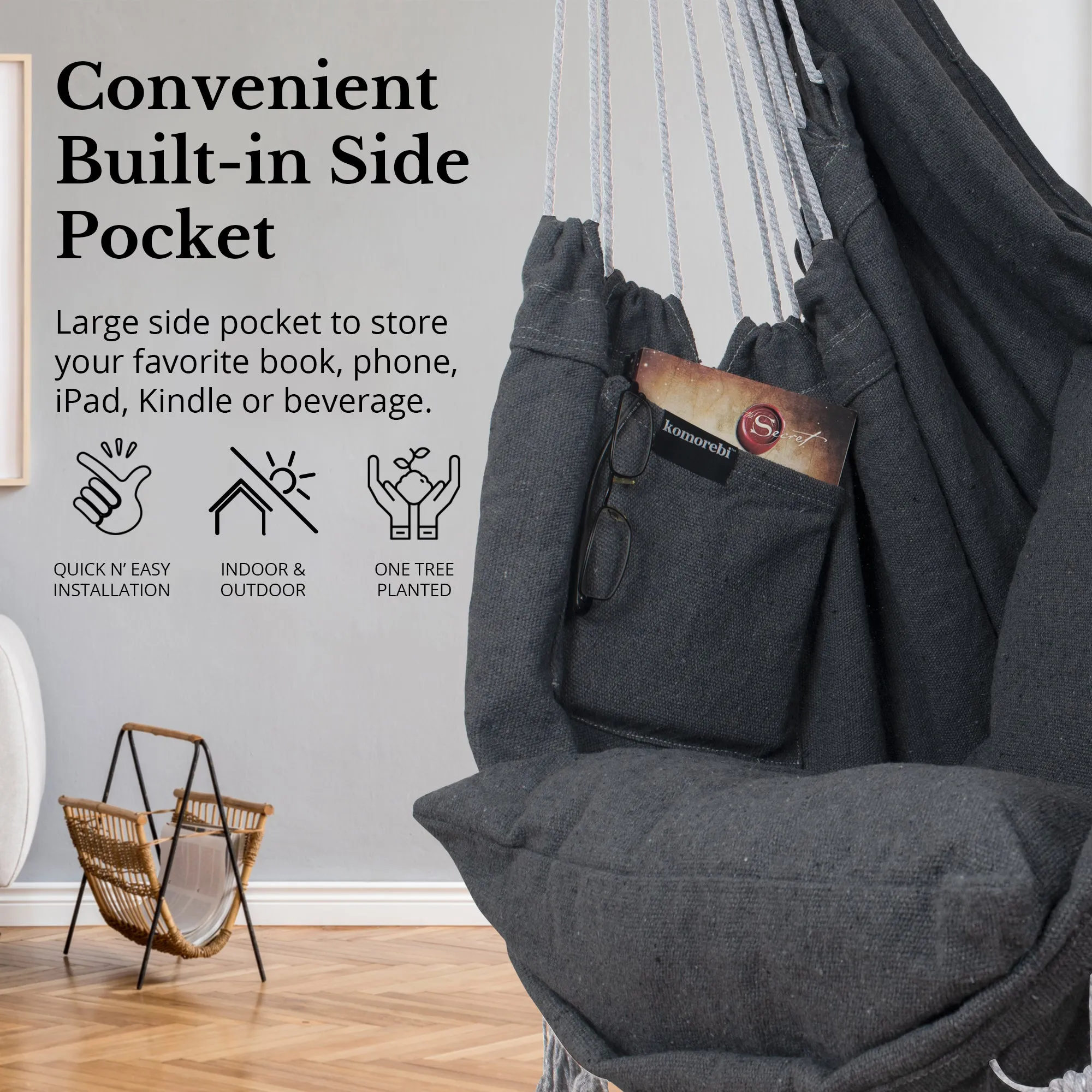 Hanging Hammock Chair (Grey)