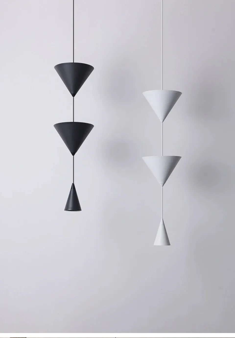 IIS 17W Creative Cone Industrial Fixtures Black/White Pendant Lighting
