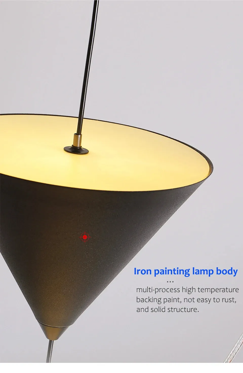 IIS 17W Creative Cone Industrial Fixtures Black/White Pendant Lighting