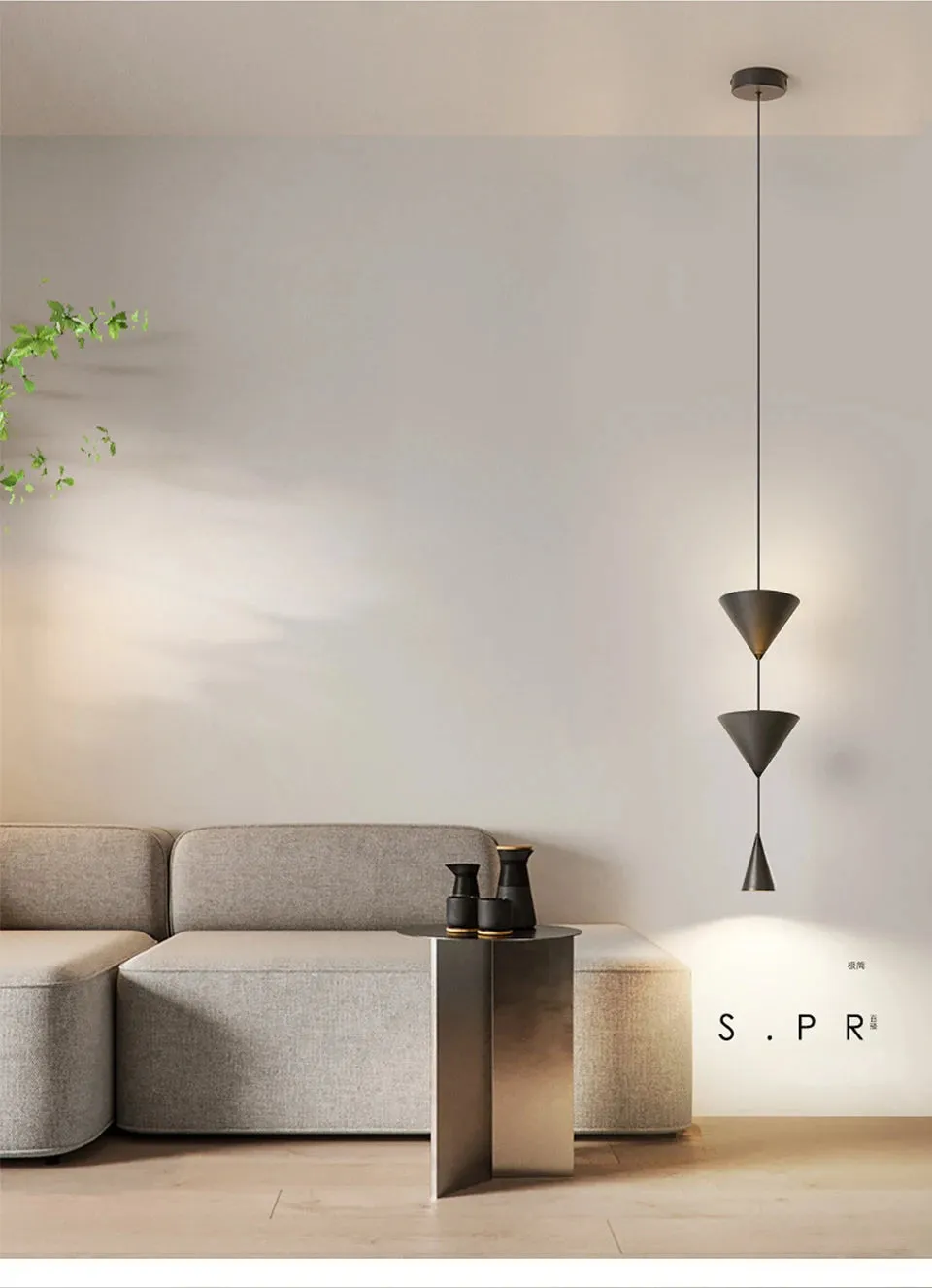 IIS 17W Creative Cone Industrial Fixtures Black/White Pendant Lighting