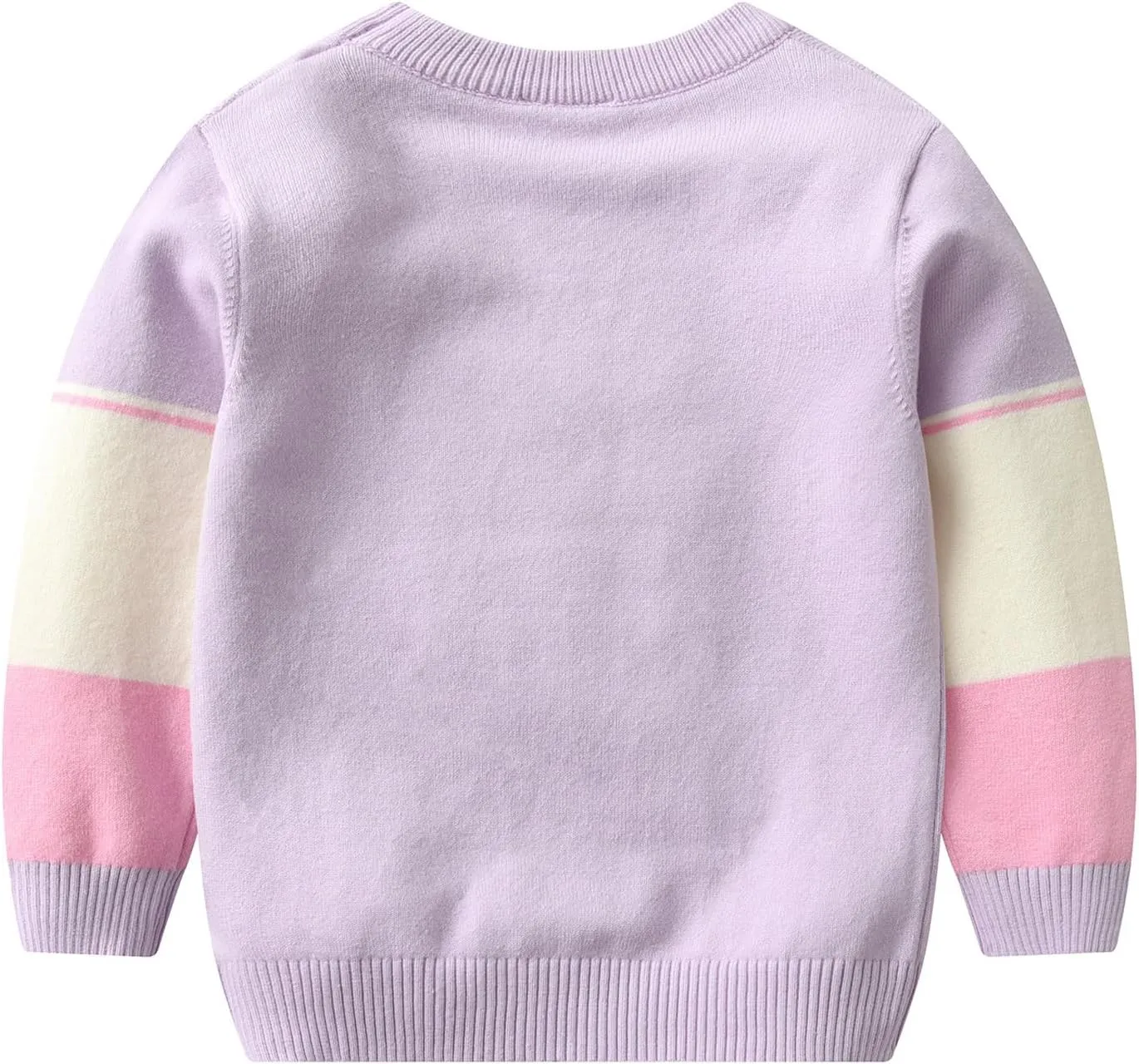 Julerwoo Toddler Girl Pink Pullover Sweaters Rainbow Prints Crewneck Knit Sweater Tops