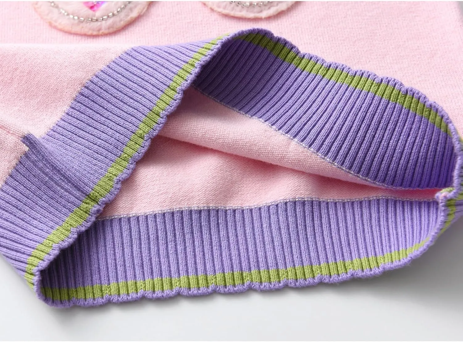 Julerwoo Toddler Girl Pink Pullover Sweaters Rainbow Prints Crewneck Knit Sweater Tops