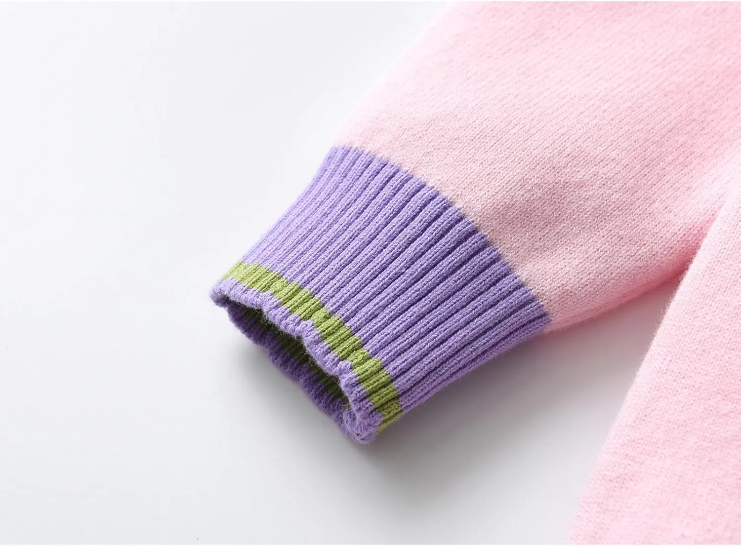 Julerwoo Toddler Girl Pink Pullover Sweaters Rainbow Prints Crewneck Knit Sweater Tops