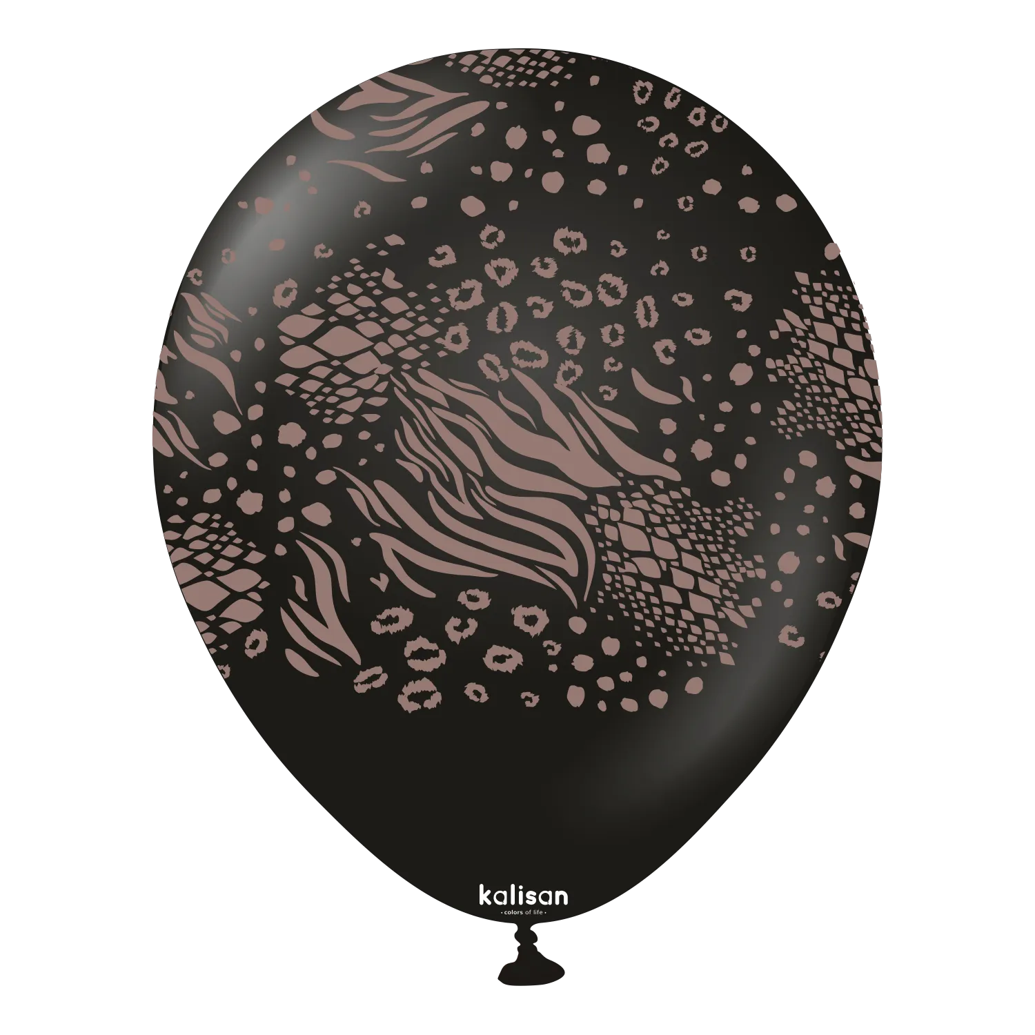Kalisan 12" Mutant Printed Standard Black (Dark_Brown) Latex Balloon, 25 pieces