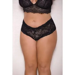 Lace & Pearl Boyshort wtih Satin Bow Accents