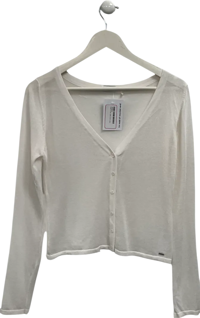 LOUNGE APPAREL White Fine Knit Cardigan UK S