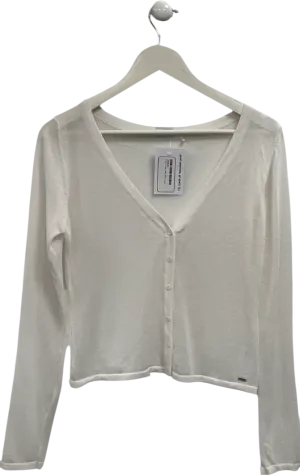 LOUNGE APPAREL White Fine Knit Cardigan UK S