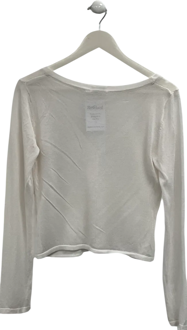LOUNGE APPAREL White Fine Knit Cardigan UK S
