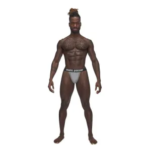 Male Power Sexagon Micro V Thong Grey