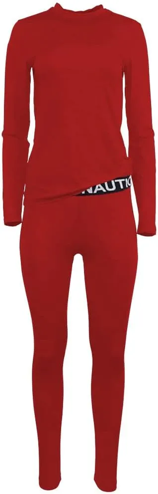 Nautica Women's Long Sleeve Long Johns Thermal Underwear Base Layer Set